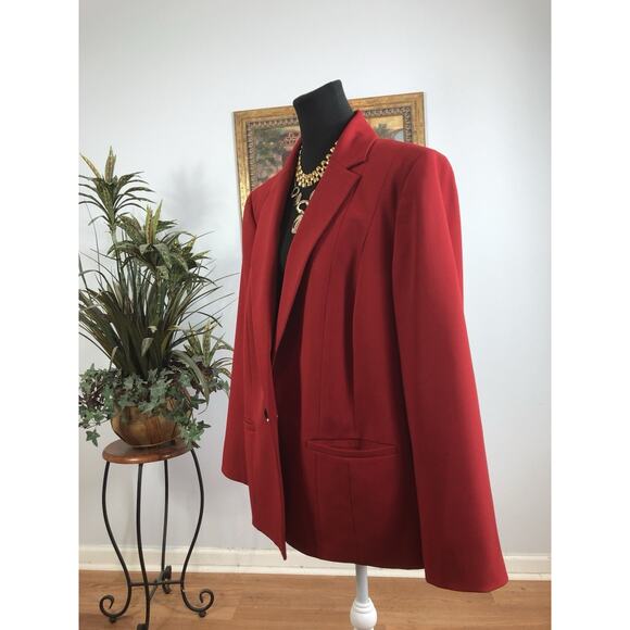 Kasper Womens Plus Jacket Size 18W One Button Executive Career Clueless Preppy - Picture 3 of 10